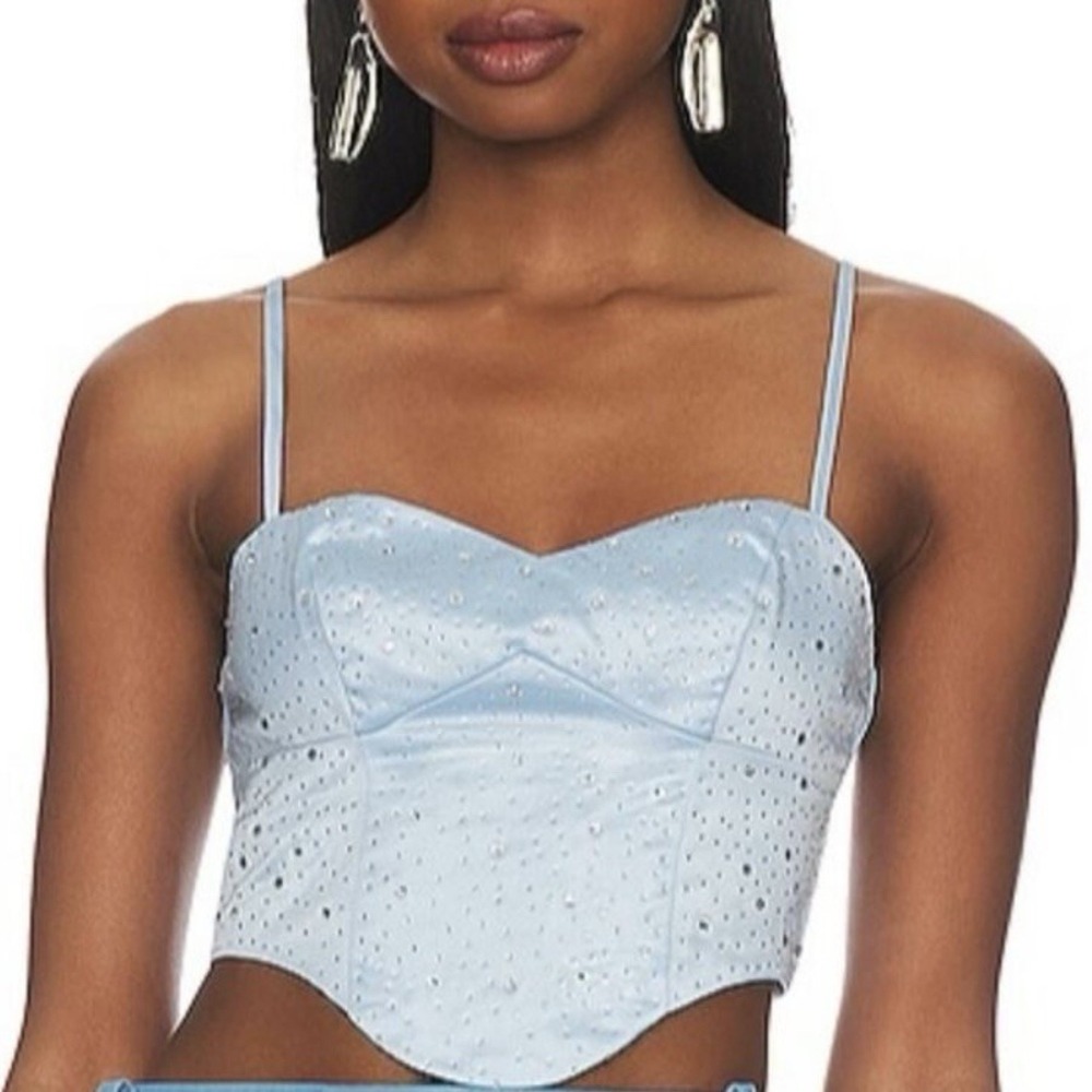 Superdown X Revolve‎ Janet Corset Bustier Rhinestone Too Blouse Sz M NWT